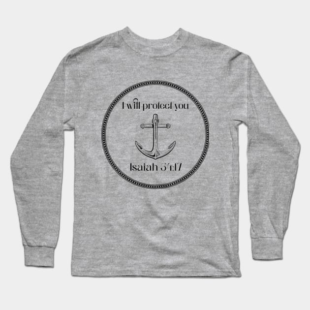 Christian Apparel - Isaiah 54:17 - I will protect you Long Sleeve T-Shirt by Whenurhere Clothing